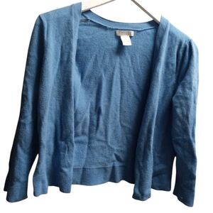 Tweeds Women's Cornflower Blue Crop Cashmere Sweater -Size: Medium